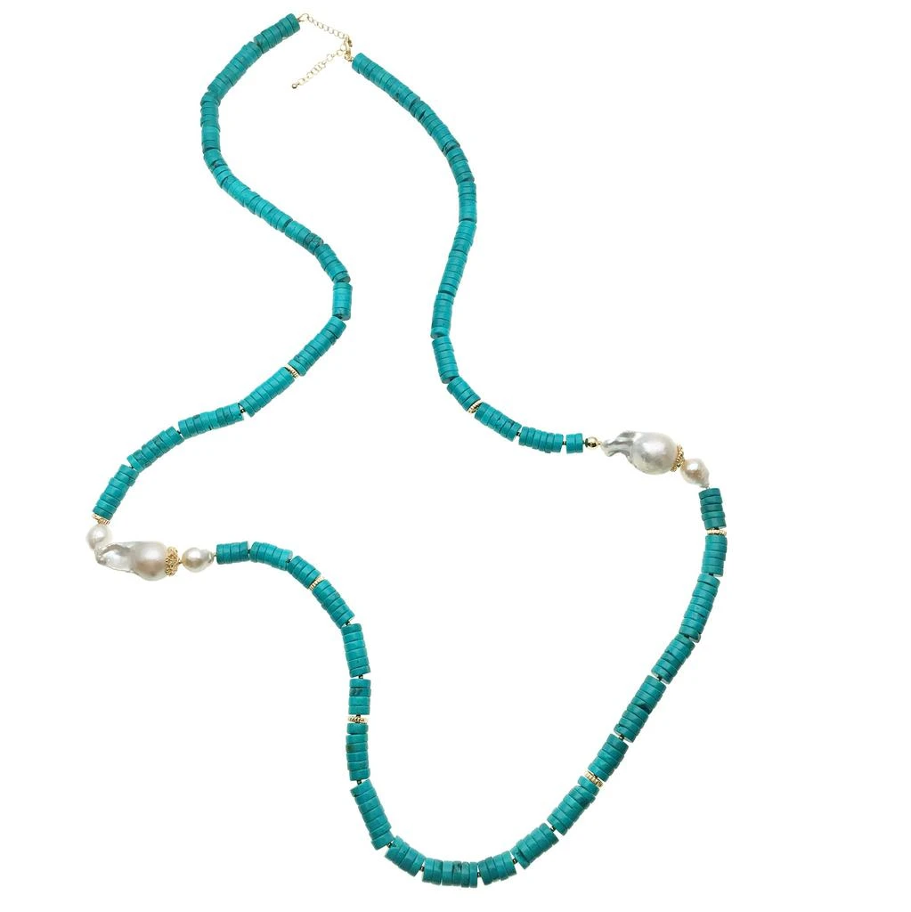 商品Farra - Jewellery|Turquoise & Baroque Multi-way Necklace CN022,价格¥2172,第1张图片