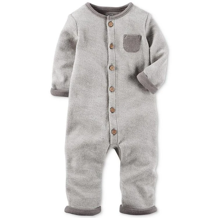 商品Carter's|1-Pc. French Terry Cotton Coverall, Baby Boys,价格¥75,第1张图片