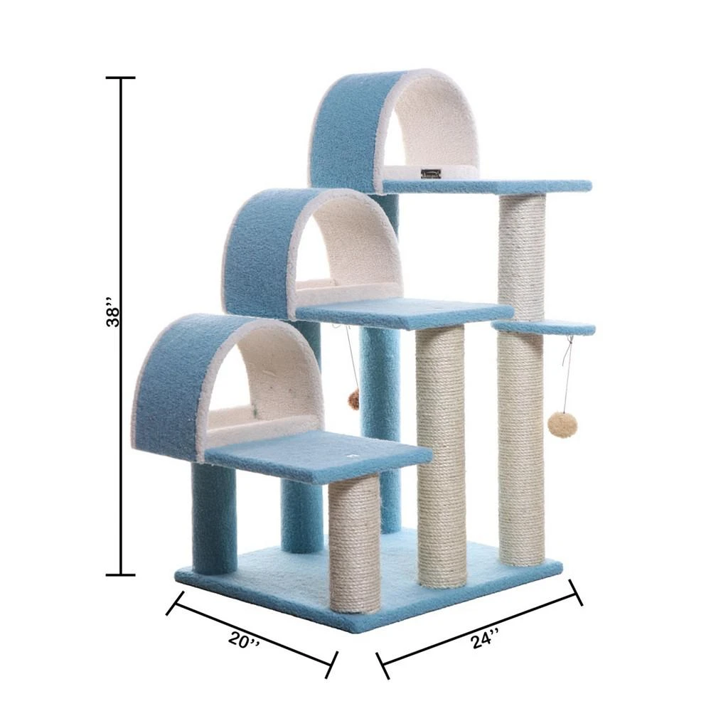 38" High Real Wood Cat Step Stairs Ramp, Cat Scratcher 商品