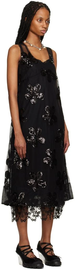 商品Simone Rocha|Black Floral Midi Dress,价格¥3213,第2张图片详细描述