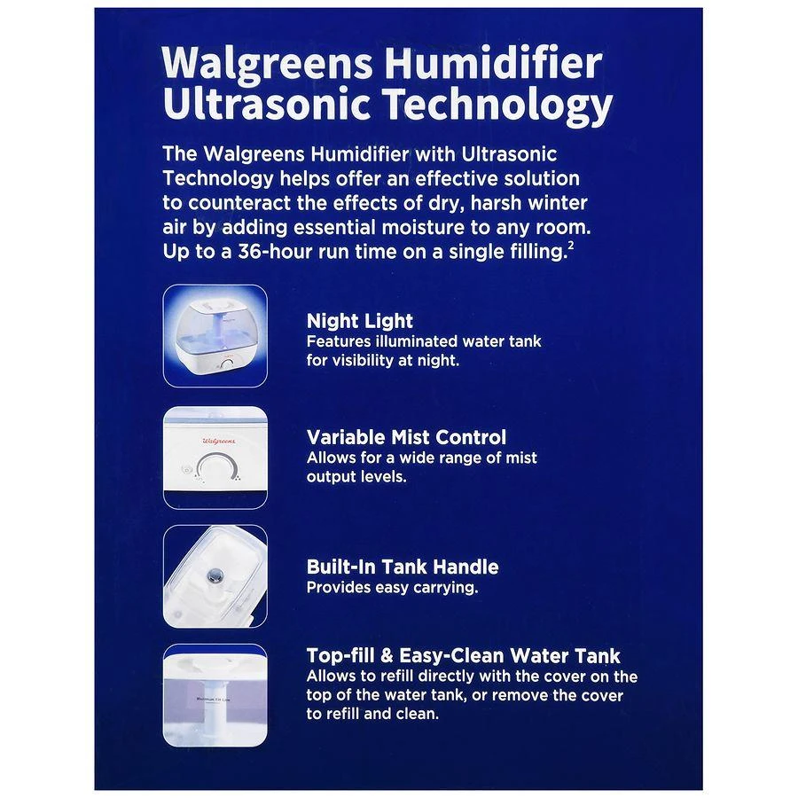 商品Walgreens|Humidifier Ultrasonic Technology 1.3 Gallon,价格¥303,第3张图片详细描述