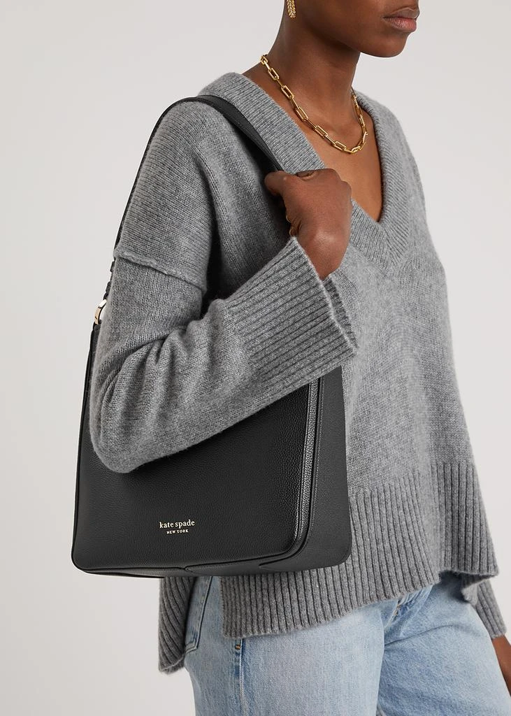 Hudson large black leather hobo bag 商品