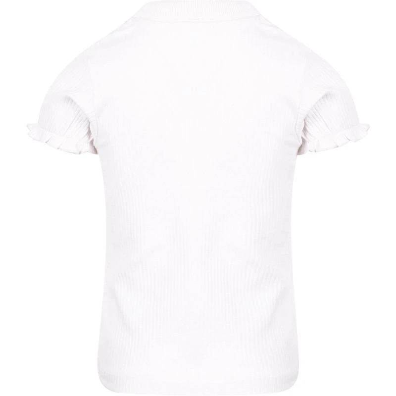 商品Mayoral|Rhinestones bow ribbed short sleeved polo shirt in white,价格¥339,第2张图片详细描述