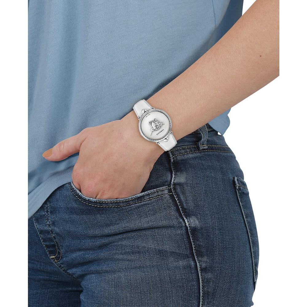 Women's Swiss Palazzo Empire White Leather Strap Watch 39mm商品第4张图片规格展示