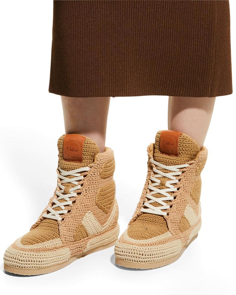 商品Chloé|Myha Cotton Knit High-Top Sneakers,价格¥8226,第4张图片详细描述