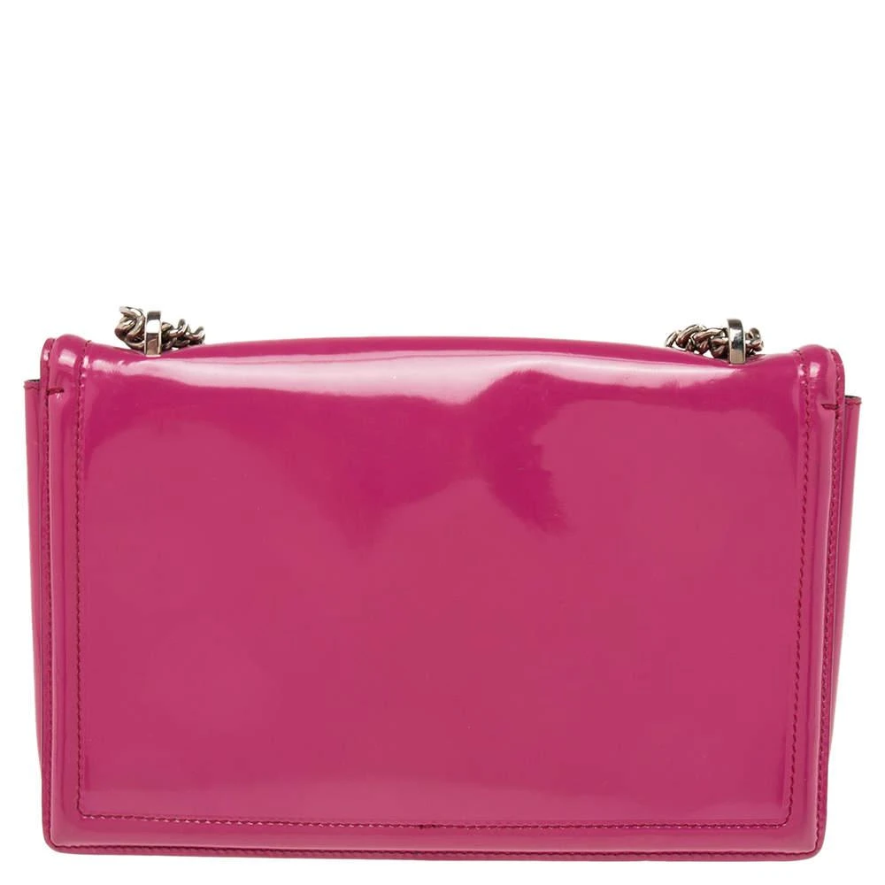 商品[二手商品] Salvatore Ferragamo|Salvatore Ferragamo Fuchsia Patent Leather Vara Bow Chain Shoulder Bag,价格¥1383,第4张图片详细描述