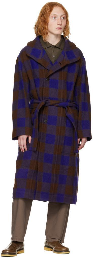 商品Lemaire|蓝色 & 棕色 Bathrobe 大衣,价格¥6719,第6张图片详细描述