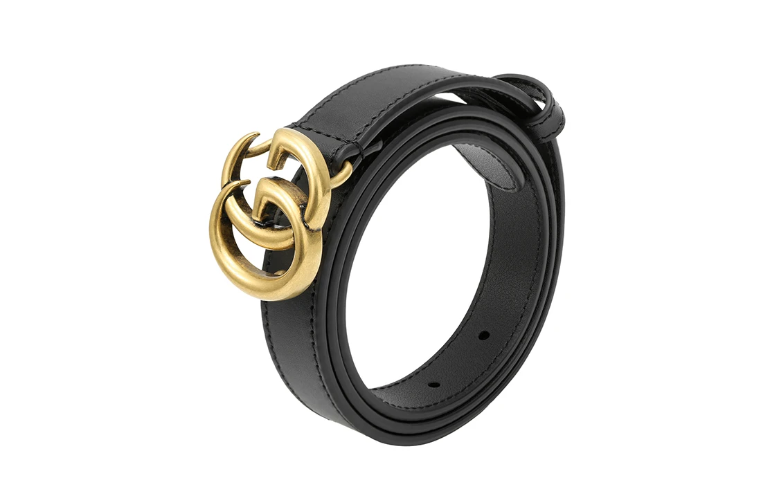 商品[国内直发] Gucci|古驰 互扣式双G针扣 皮革 皮带 女款 黑色 宽2cm,价格¥3953,第8张图片详细描述