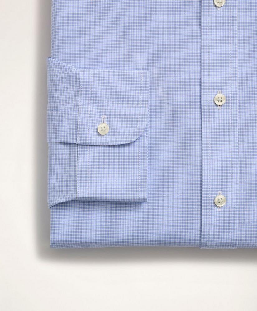 Stretch Regent Regular-Fit Dress Shirt, Non-Iron Poplin Button-Down Collar Micro-Check商品第4张图片规格展示