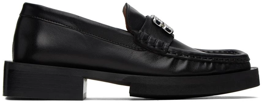 商品Ganni|Black Rhinestone Logo Loafers,价格¥1733,第1张图片