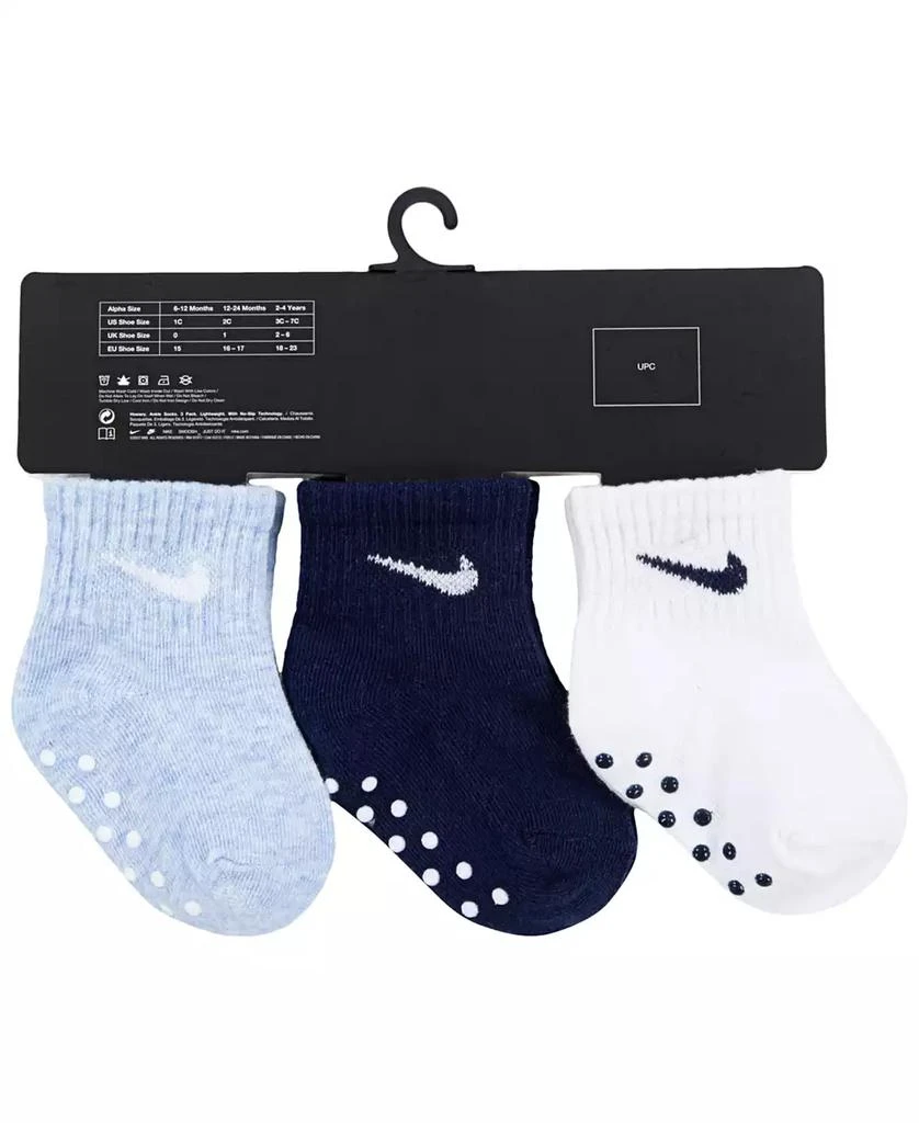 商品NIKE|Baby Boys or Baby Girls Core Ankle Gripper Socks, Pack of 3,价格¥92,第2张图片详细描述