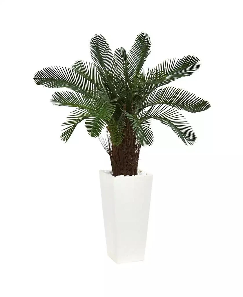 商品NEARLY NATURAL|40" Cycas Artificial Tree in White Tower Planter UV Resistant,价格¥1118,第1张图片