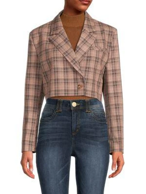 商品Lea & Viola|Plaid Cropped Blazer,价格¥211,第1张图片