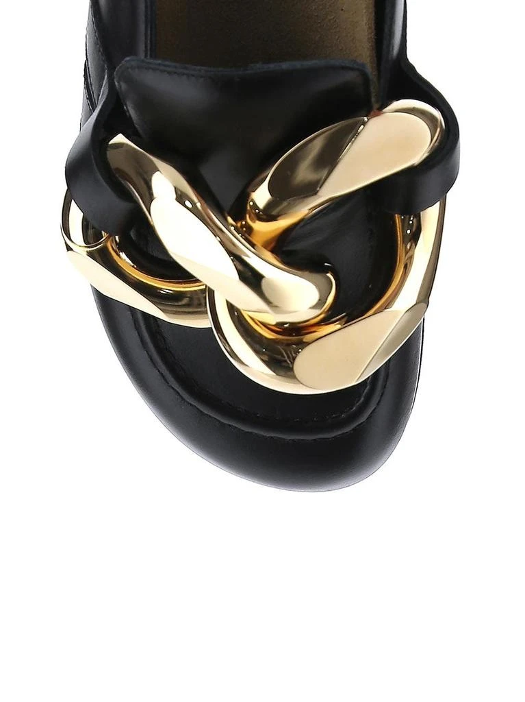 商品JW Anderson|Black leather Chain loafer mules,价格¥2508,第4张图片详细描述