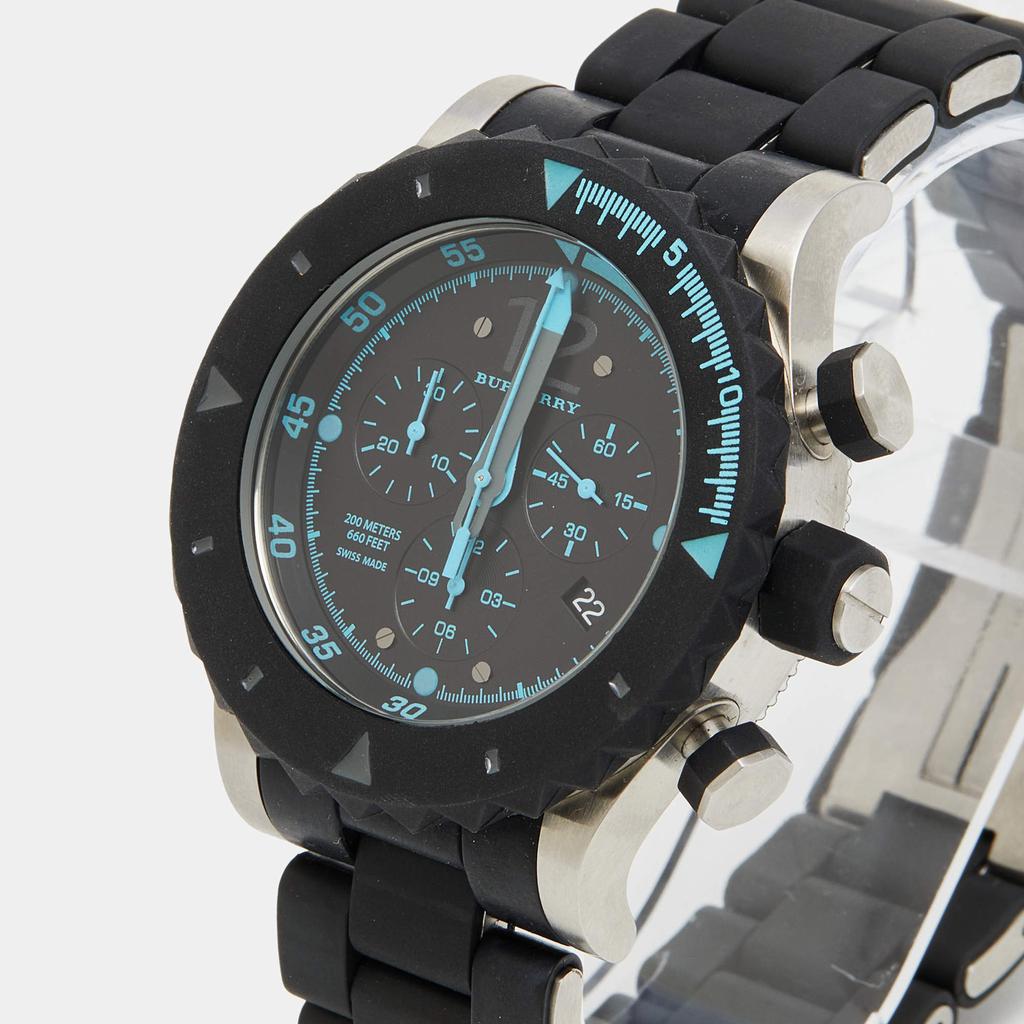 Burberry Black Stainless Steel Rubber Antartic BU7661 Men's Wristwatch 42 mm商品第2张图片规格展示