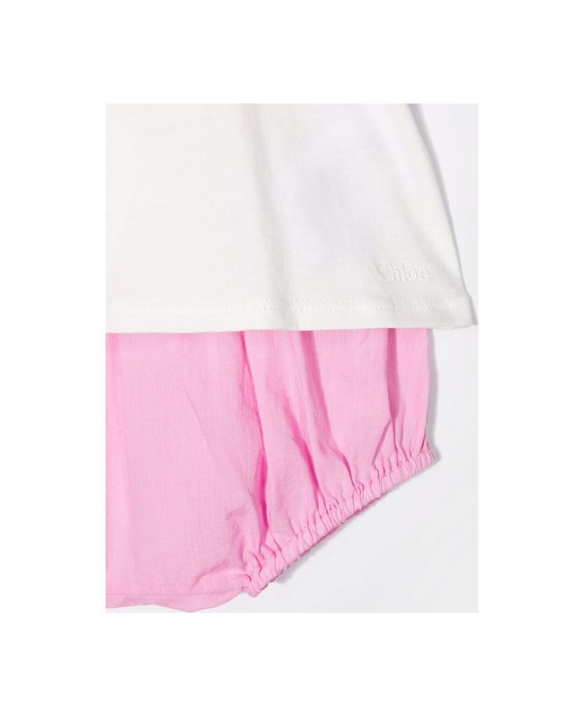 商品Chloé|Baby White And Fuchsia Gift Set With Three Pieces: T-shirt, Shorst And Hat,价格¥1296,第6张图片详细描述