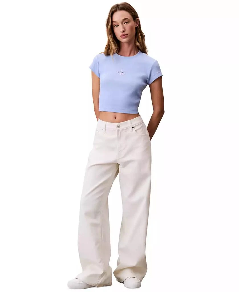 商品Calvin Klein|Women's Monogram Logo Baby T-Shirt,价格¥109,第2张图片详细描述