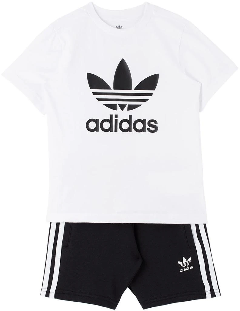 商品Adidas|Baby Black & White Adicolor T-Shirt & Shorts Set,价格¥160,第1张图片