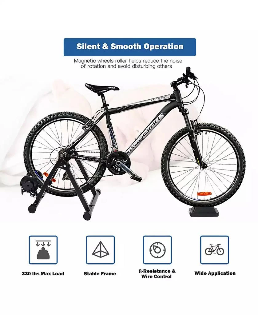 商品Costway|Magnetic Indoor Bicycle Bike Trainer Exercise Stand 8 levels of Resistance,价格¥543,第4张图片详细描述