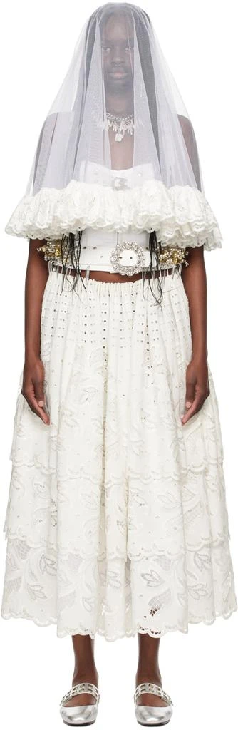 商品CHOPOVA LOWENA|SSENSE Exclusive White Beaded Carabiner Maxi Dress,价格¥26820,第1张图片