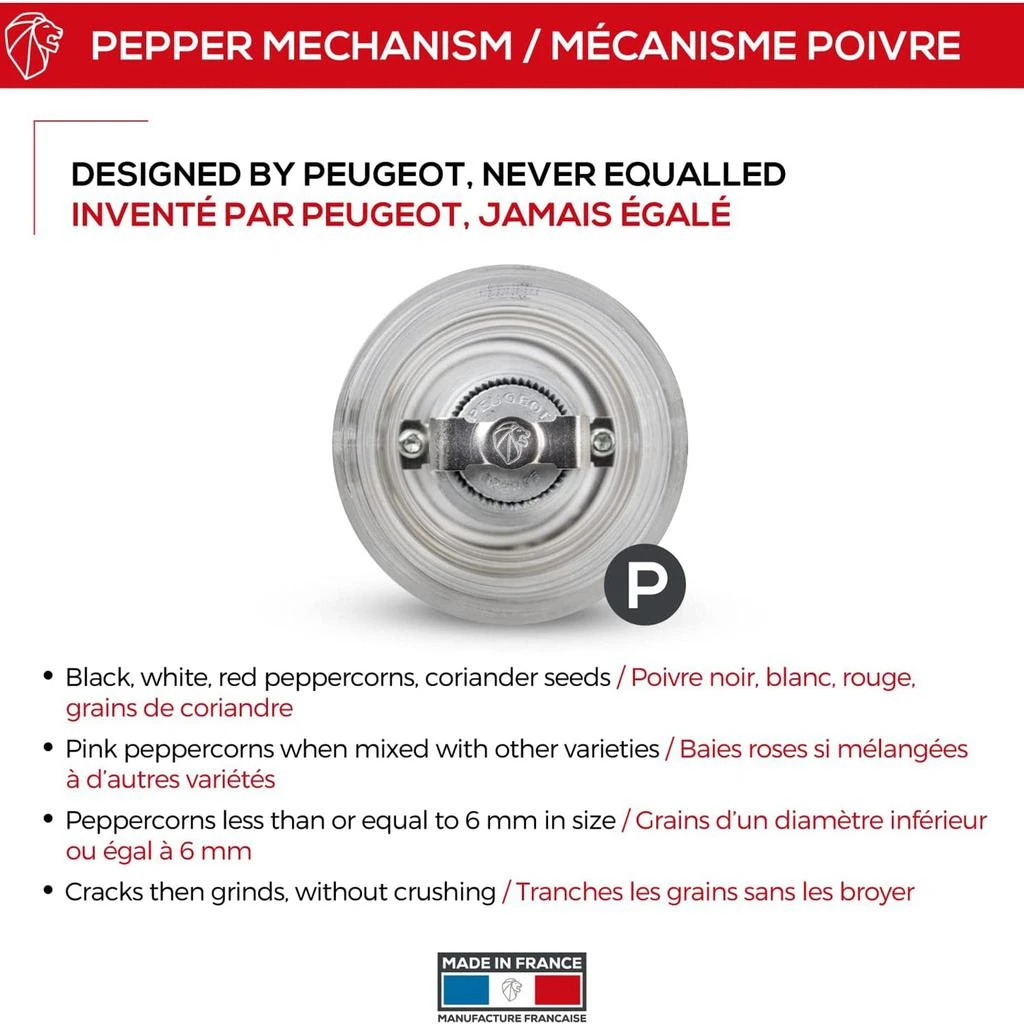 商品Peugeot|Nancy Pepper Mill Acrylic, 7-Inch, Clear,价格¥338,第3张图片详细描述