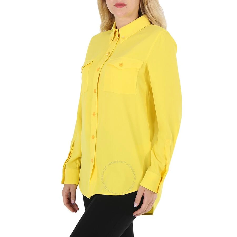 商品Burberry|Ladies Pale Tulip Yellow Long-Sleeve Button-Down Classic Shirt,价格¥924,第3张图片详细描述