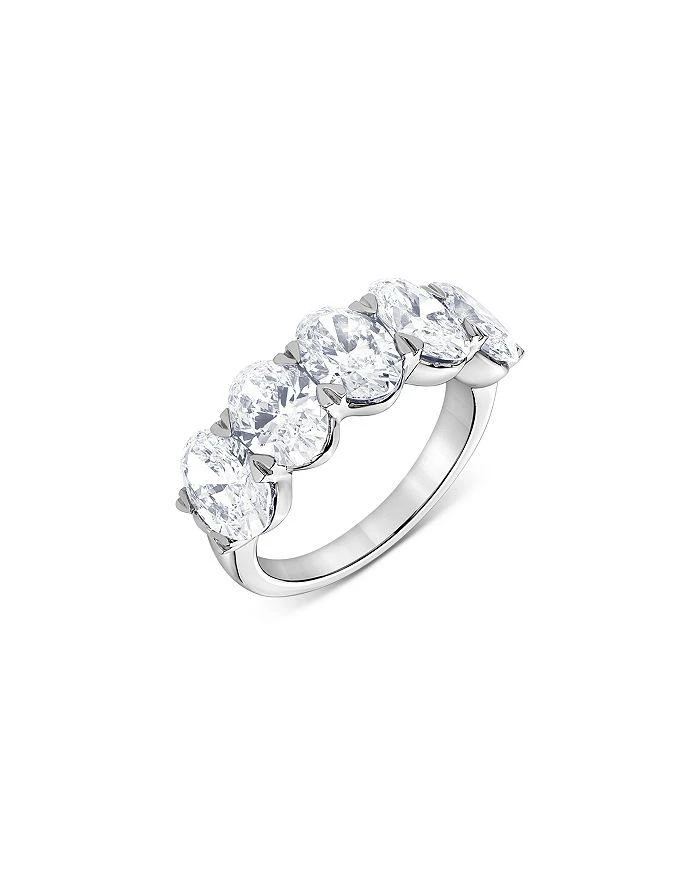 商品Bloomingdale's Fine Collection|Certified Lab Grown Diamond Oval Band in 18K White Gold, 5.0 ct. t.w.,价格¥56645,第1张图片详细描述