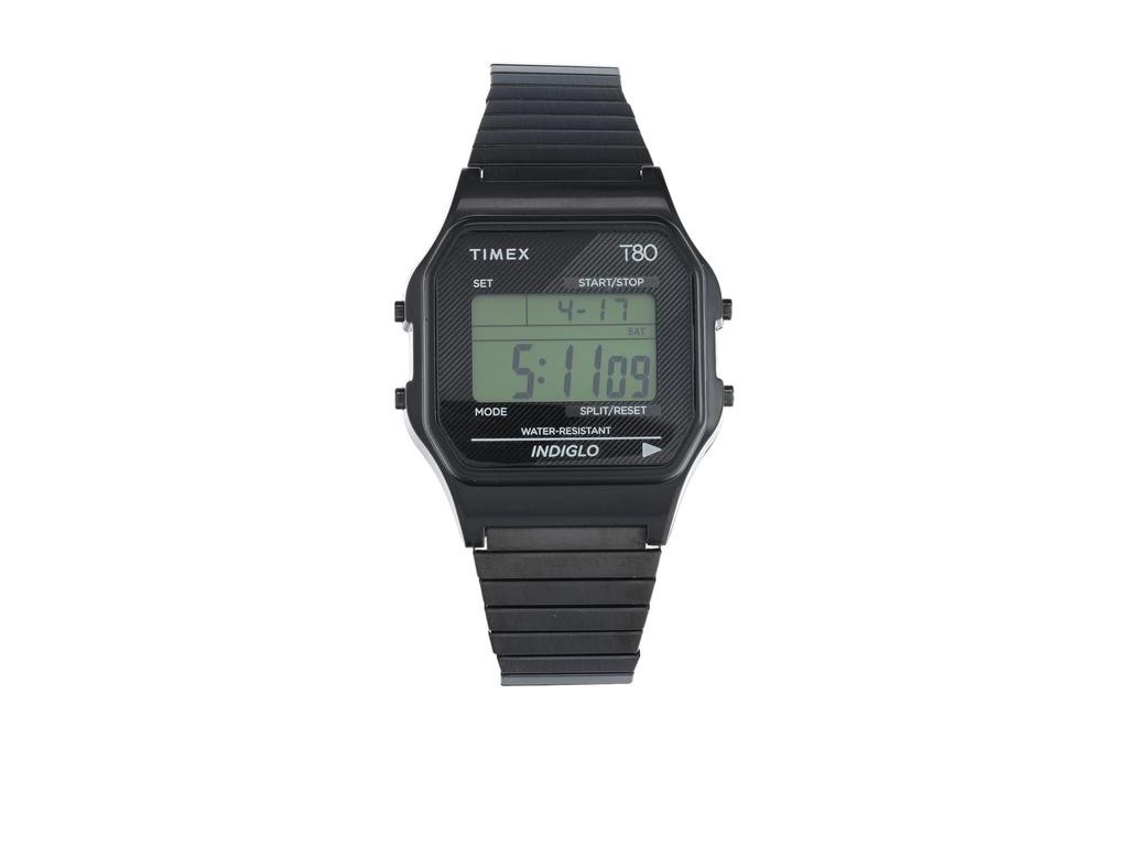 34 mm T80 Black Tone Case Digital Dial Black Stainless Steel Expansion Bracelet Watch商品第1张图片规格展示