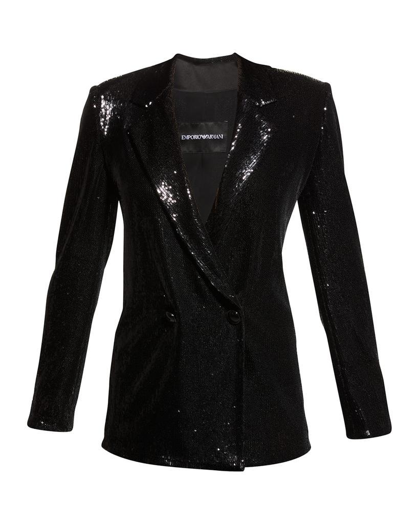 商品Emporio Armani|Snap-Front Sequin Blazer,价格¥6402,第4张图片详细描述