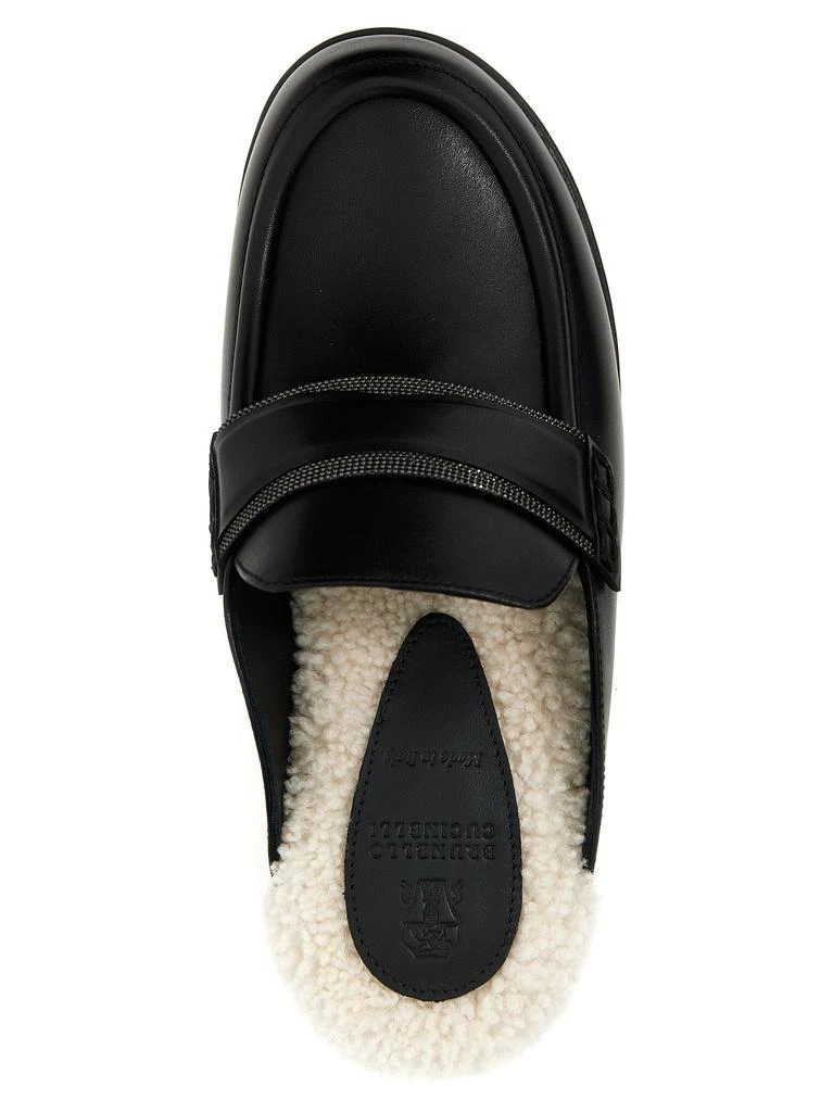 商品Brunello Cucinelli|Monile Clogs Flat Shoes Black,价格¥5393,第3张图片详细描述