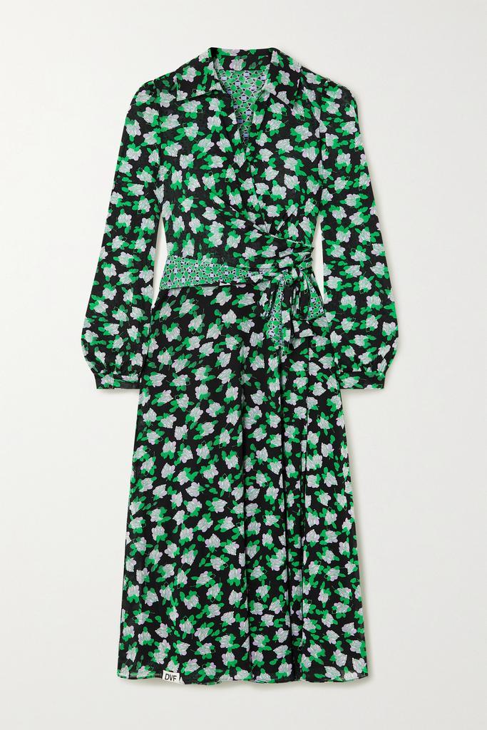 商品Diane von Furstenberg|Phoenix 正反两穿印花绉纱中长裹身连衣裙,价格¥5821,第1张图片