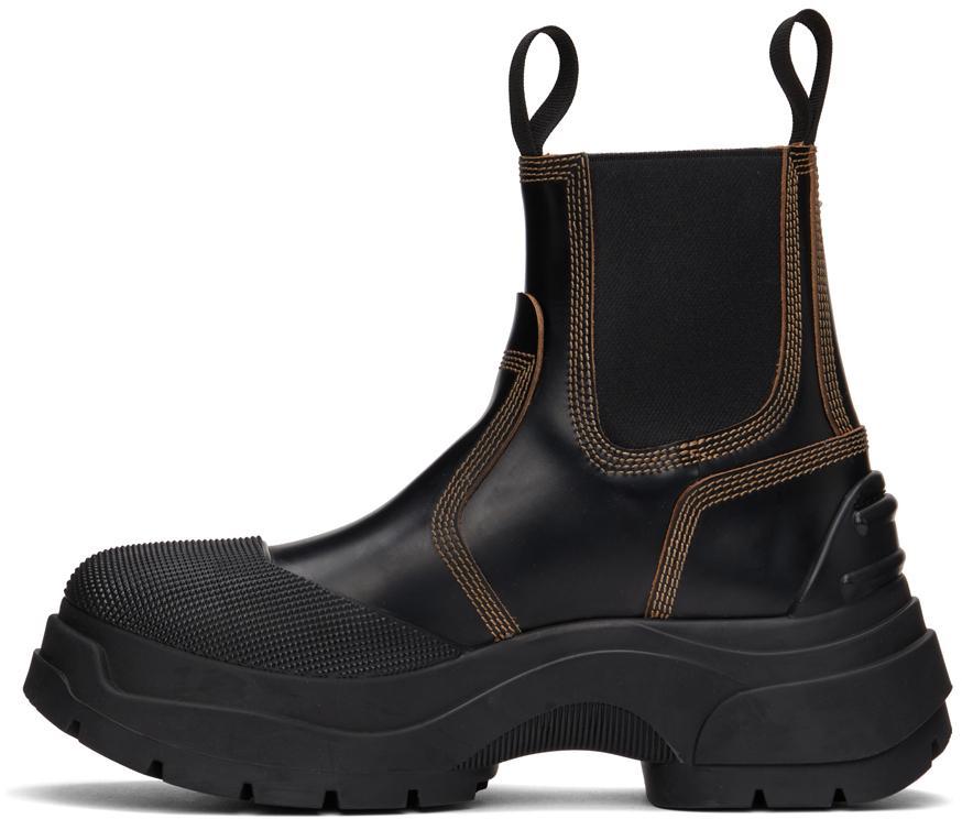 商品MAISON MARGIELA|Black Chunky Chelsea Boots,价格¥8859,第5张图片详细描述