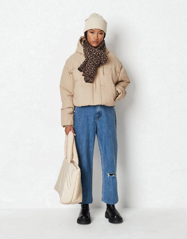 商品Missguided|Missguided padded jacket with step hem in stone,价格¥265,第1张图片