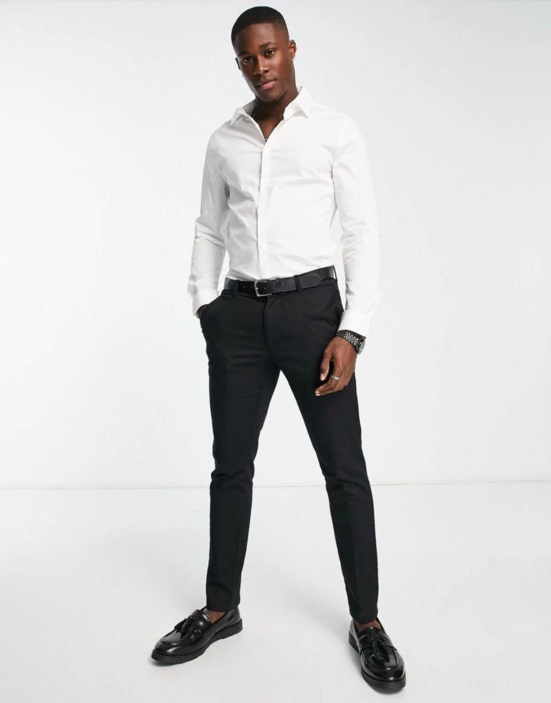 商品ASOS|ASOS DESIGN skinny fit shirt in white,价格¥164,第4张图片详细描述