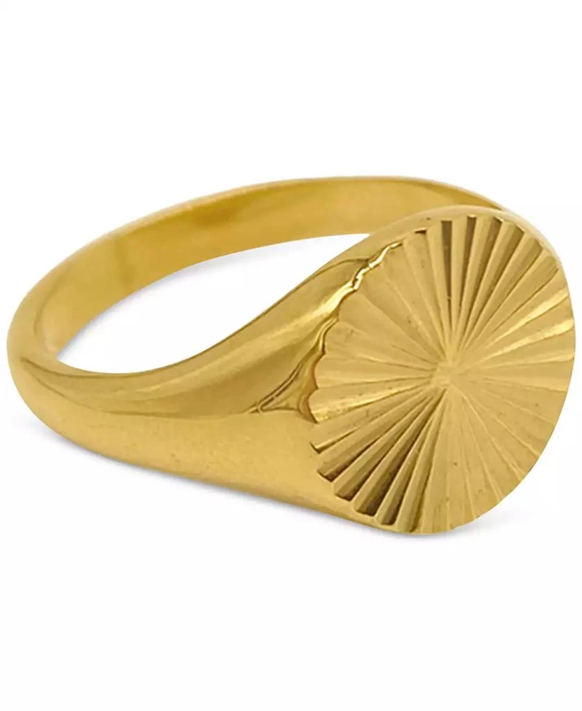 商品ADORNIA|Gold-Tone Water-Resistant Burst Signet Ring,价格¥183,第1张图片