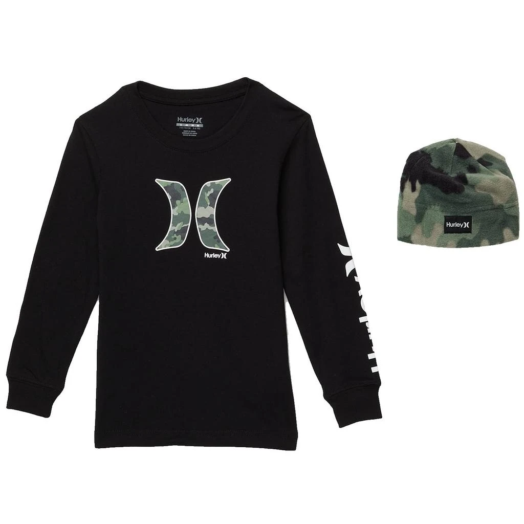 商品Hurley|Icon Long Sleeve & Fleece Hat Set (Little Kids),价格¥79,第1张图片