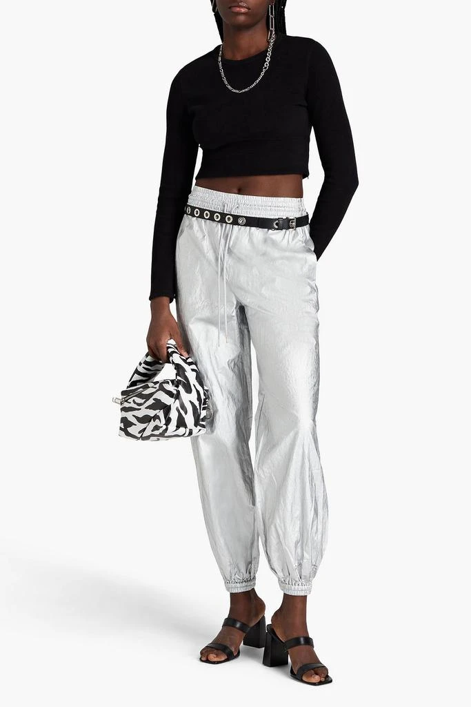 商品Alexander Wang|Cropped logo-embroidered fleece top,价格¥669,第2张图片详细描述