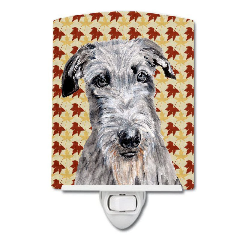 商品Caroline's Treasures|Scottish Deerhound Fall Leaves Ceramic Night Light,价格¥204,第1张图片