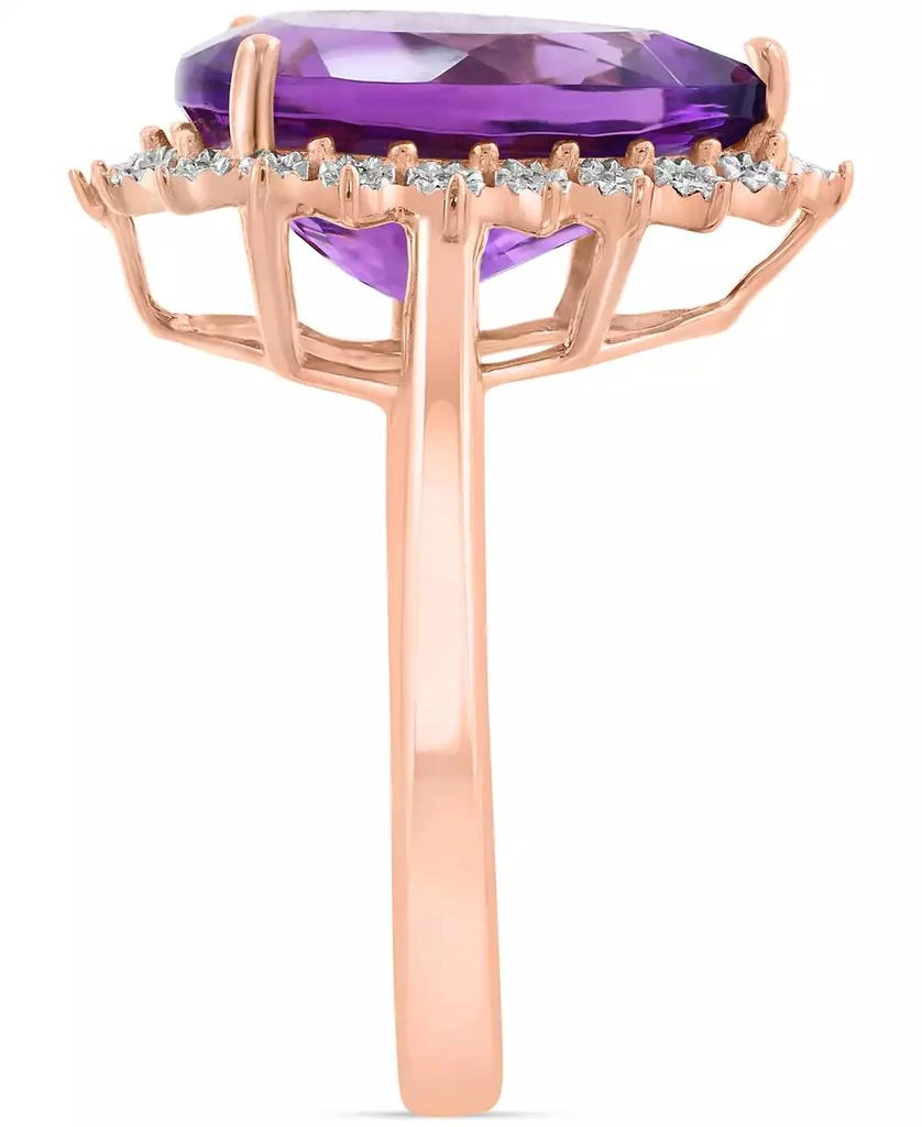 商品Effy|Diamond (1/10 ct. t.w.) & Amethyst (5-1/3 ct. t.w.) Ring in 14k Rose Gold,价格¥16005,第3张图片详细描述
