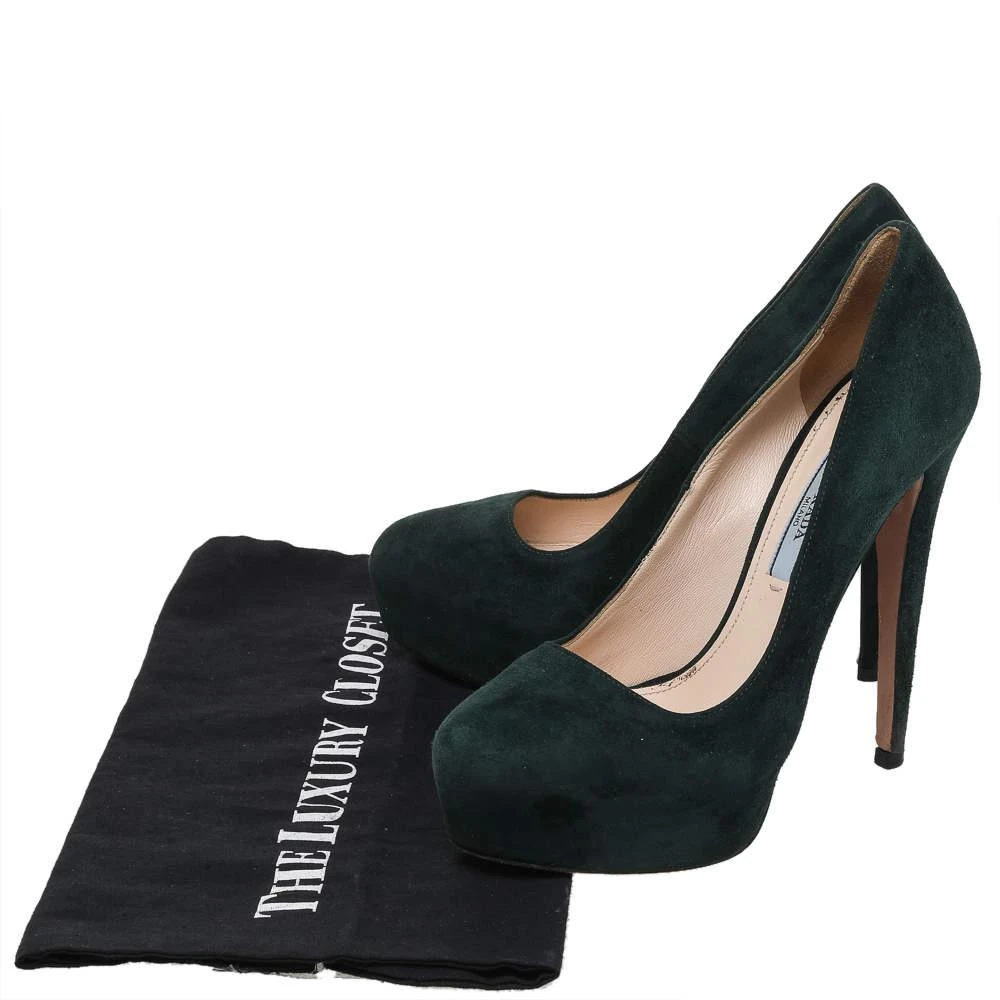 Prada Green Suede Platform Pumps Size 36 商品