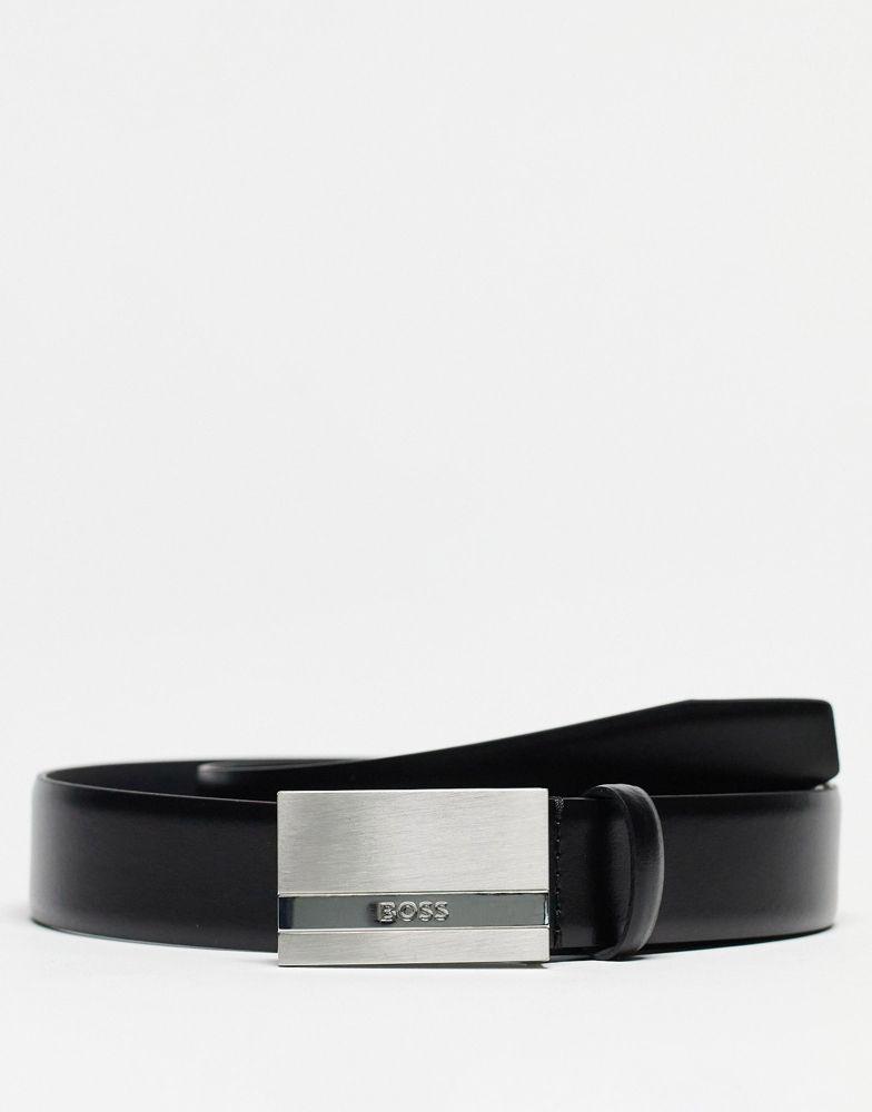 BOSS Black Baxton leather belt in black商品第1张图片规格展示