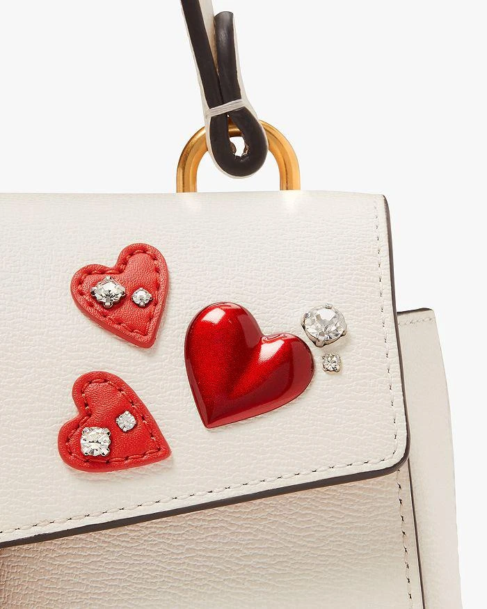 商品Kate Spade|Katy Heart Embellished Texture Leather Small Top Handle Bag,价格¥1786,第5张图片详细描述