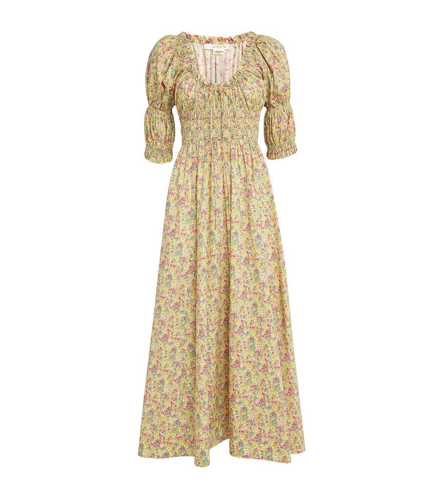 商品DÔEN|Silk Chrysanthemum Sky Floral Ischia Midi Dress,价格¥2079,第1张图片