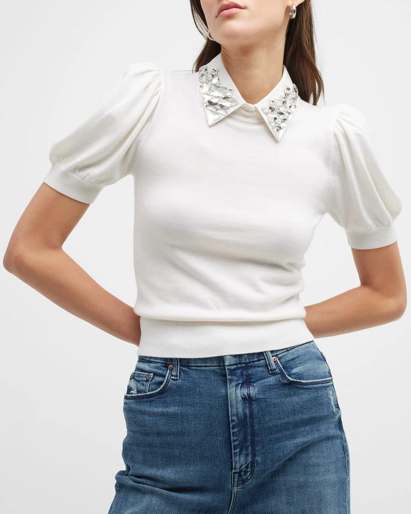 Ciara Embellished-Collar Puff-Sleeve Sweater 商品