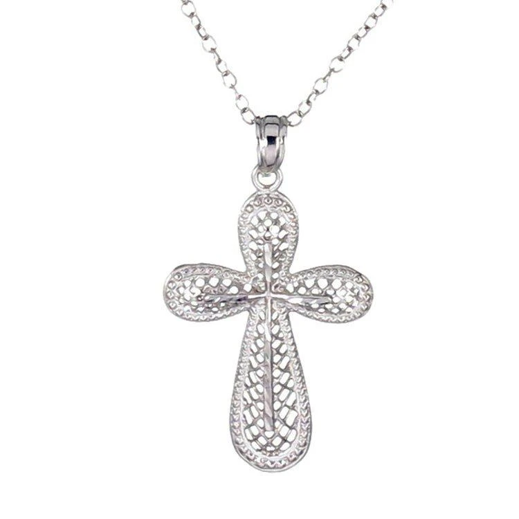 商品Vir Jewels|Cross Pendant Necklace For Women In .925 Sterling Silver, Size 1",价格¥416,第2张图片详细描述