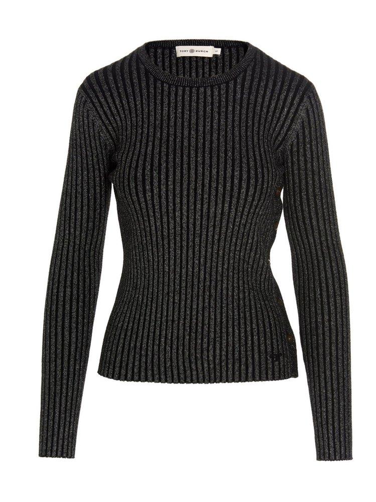 Tory Burch Crewneck Ribbed-Knit Top商品第1张图片规格展示