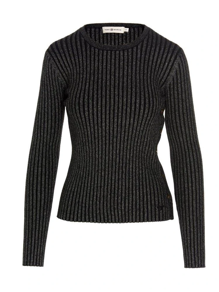 商品Tory Burch|Tory Burch Crewneck Ribbed-Knit Top,价格¥1641,第1张图片