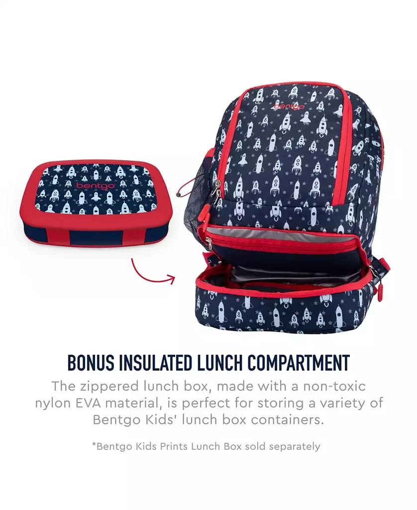 商品Bentgo|Kids Prints 2-In-1 Backpack and Insulated Lunch Bag - Rocket,价格¥499,第2张图片详细描述