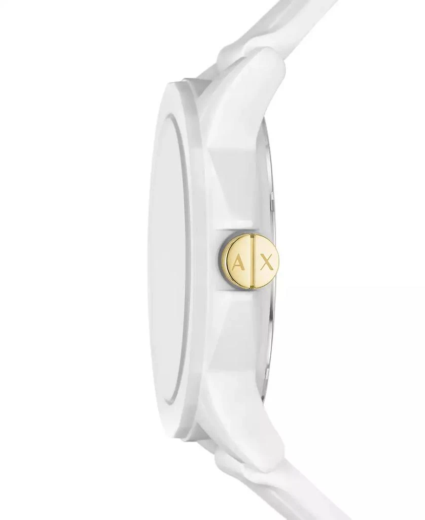 商品Armani Exchange|AX Women's White Silicone Strap Watch with Luggage Tag 36mm,价格¥698,第2张图片详细描述