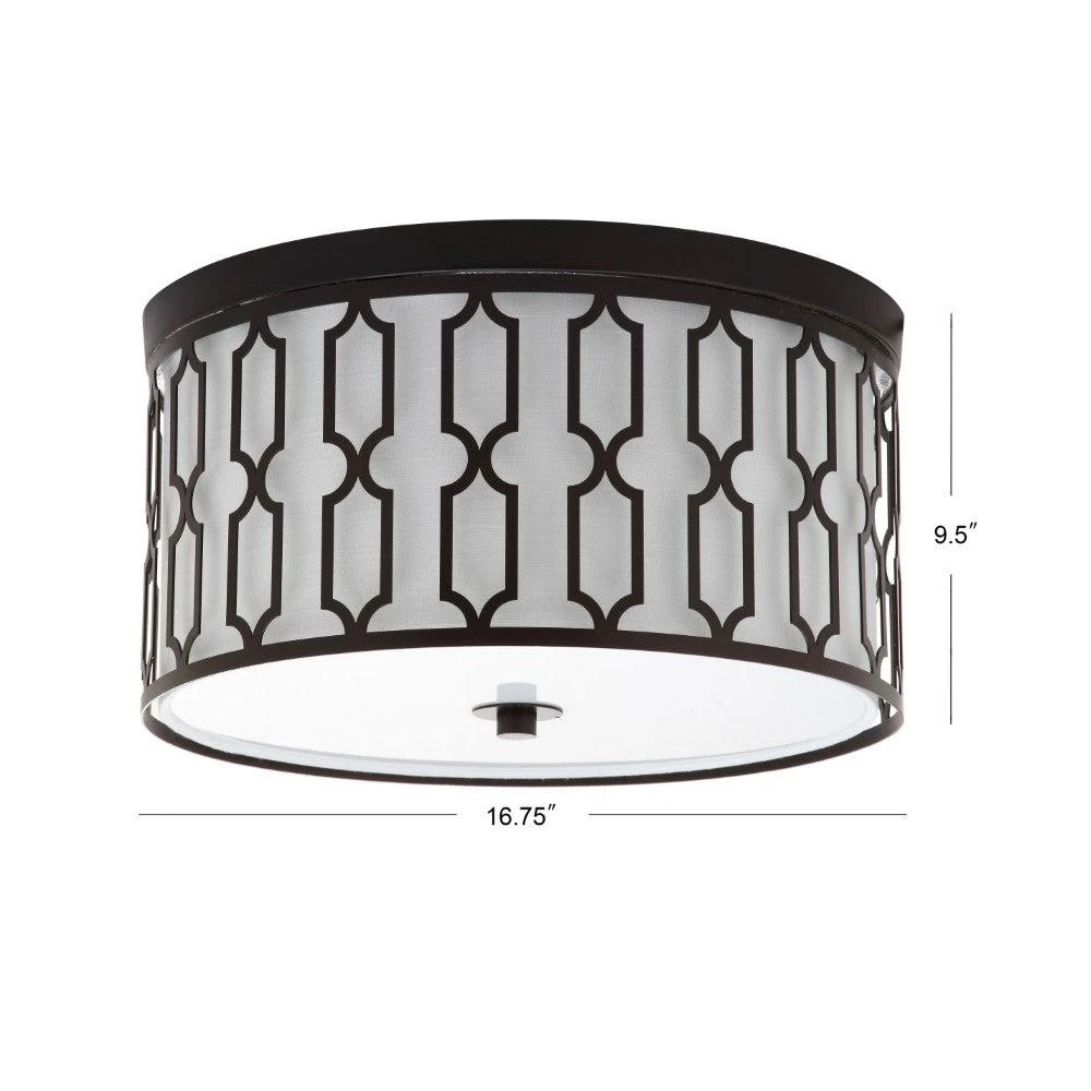 商品JONATHAN Y|Link 3-Light 16.75" Metal LED Flush Mount,价格¥1502,第5张图片详细描述